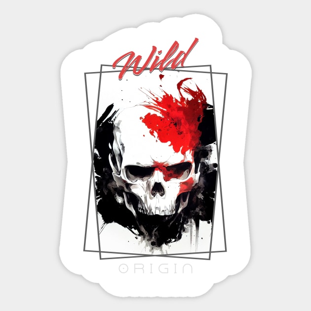 Skull Wild Nature Free Spirit Art Brush Painting Sticker by Cubebox